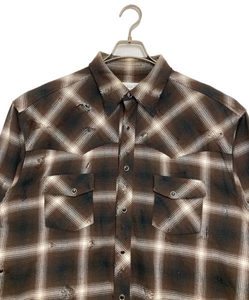 RAFU（ラフ）RAFU (ラフ) Western shirt（ウエスタンシャツ） ブラウン サイズ:Lの古着・服飾アイテム