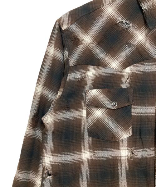 RAFU（ラフ）RAFU (ラフ) Western shirt（ウエスタンシャツ） ブラウン サイズ:Lの古着・服飾アイテム