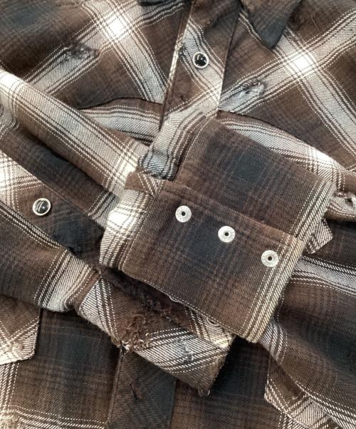 RAFU（ラフ）RAFU (ラフ) Western shirt（ウエスタンシャツ） ブラウン サイズ:Lの古着・服飾アイテム