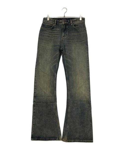 BALENCIAGA（バレンシアガ）BALENCIAGA (バレンシアガ) ウォッシュド加工ブーツカットデニムパンツ インディゴ サイズ:Mの古着・服飾アイテム