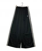 adidasアディダス）の古着「サテン ワイドレッグ トラックパンツ」｜ブラック