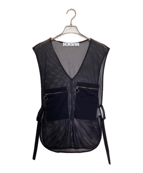OFFWHITE（オフホワイト）OFFWHITE (オフホワイト) メッシュベスト ブラック サイズ:40の古着・服飾アイテム