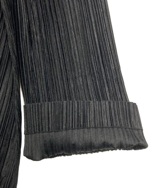 PLEATS PLEASE（プリーツプリーズ）PLEATS PLEASE (プリーツプリーズ) フロントジップシャツワンピース ブラック サイズ:4の古着・服飾アイテム