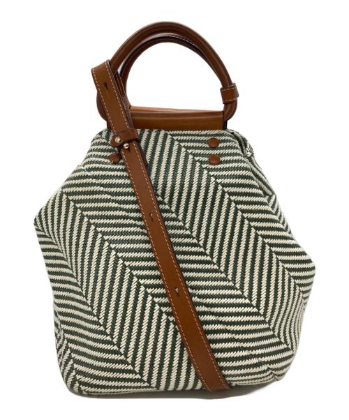 mica della valle（ミカ デラ ヴァッレ）mica della valle (ミカ デラ ヴァッレ) マルチウェイショルダーバッグ アイボリー×グリーンの古着・服飾アイテム