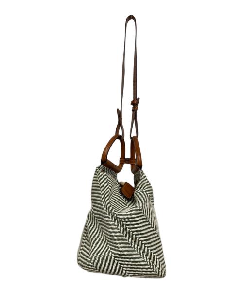 mica della valle（ミカ デラ ヴァッレ）mica della valle (ミカ デラ ヴァッレ) マルチウェイショルダーバッグ アイボリー×グリーンの古着・服飾アイテム