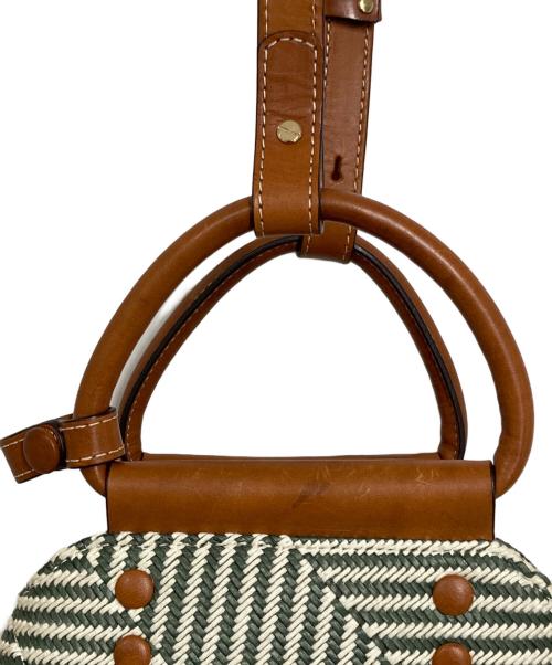 mica della valle（ミカ デラ ヴァッレ）mica della valle (ミカ デラ ヴァッレ) マルチウェイショルダーバッグ アイボリー×グリーンの古着・服飾アイテム