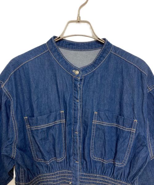 SHIPS any（シップスエニィ）SHIPS any (シップスエニィ) シャーリング デニム ポケット ワンピース ブルー サイズ:FREEの古着・服飾アイテム