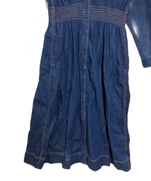 SHIPS any（シップスエニィ）SHIPS any (シップスエニィ) シャーリング デニム ポケット ワンピース ブルー サイズ:FREEの古着・服飾アイテム