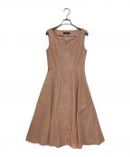 FOXEYフォクシー）の古着「フロントジップノースリーブワンピース」｜ピンク