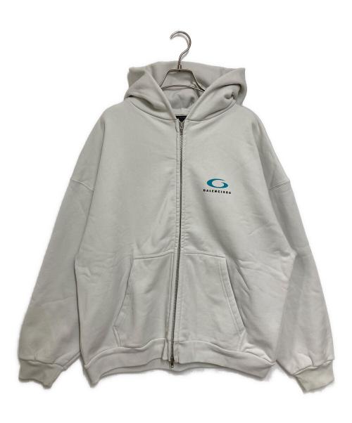 BALENCIAGA（バレンシアガ）BALENCIAGA (バレンシアガ) LOOP LOGO ZIP HOODIE ホワイト サイズ:XLの古着・服飾アイテム