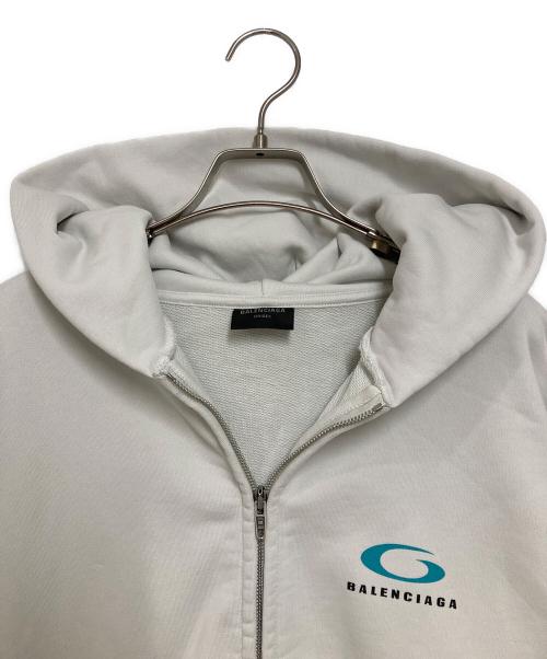 BALENCIAGA（バレンシアガ）BALENCIAGA (バレンシアガ) LOOP LOGO ZIP HOODIE ホワイト サイズ:XLの古着・服飾アイテム