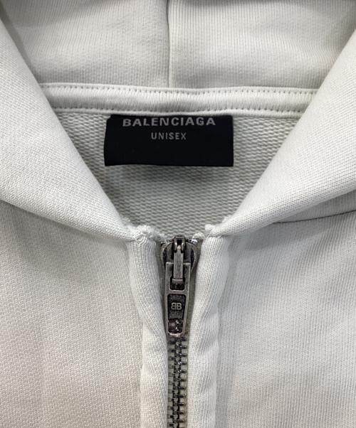 BALENCIAGA（バレンシアガ）BALENCIAGA (バレンシアガ) LOOP LOGO ZIP HOODIE ホワイト サイズ:XLの古着・服飾アイテム