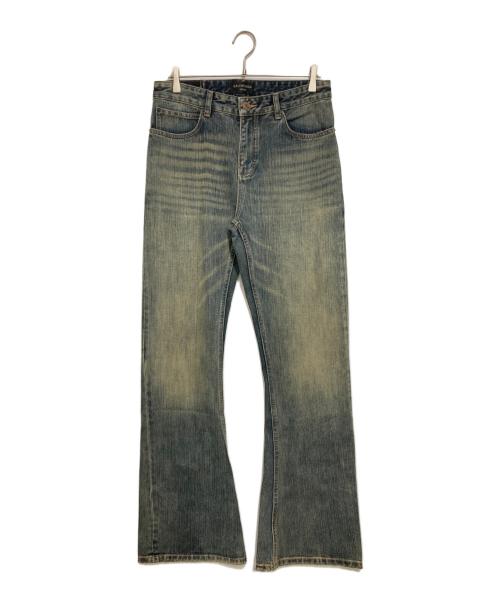 BALENCIAGA（バレンシアガ）BALENCIAGA (バレンシアガ) ウォッシュド加工ブーツカットデニムパンツ インディゴ サイズ:Mの古着・服飾アイテム
