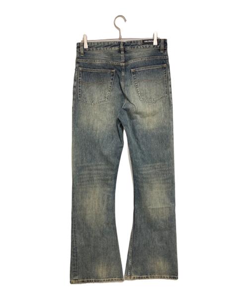 BALENCIAGA（バレンシアガ）BALENCIAGA (バレンシアガ) ウォッシュド加工ブーツカットデニムパンツ インディゴ サイズ:Mの古着・服飾アイテム