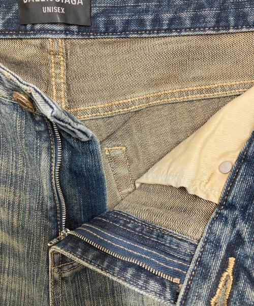 BALENCIAGA（バレンシアガ）BALENCIAGA (バレンシアガ) ウォッシュド加工ブーツカットデニムパンツ インディゴ サイズ:Mの古着・服飾アイテム