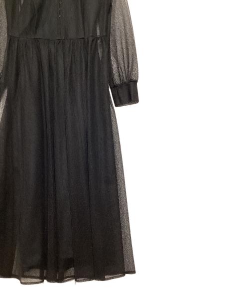 Kaene（カエン）Kaene (カエン) 幾何学チュールワンピース ブラック サイズ:38の古着・服飾アイテム
