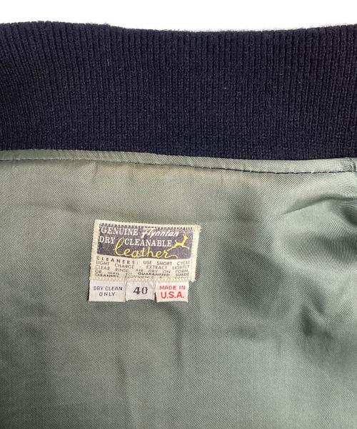 Flynntan（フランタン）Flynntan (フランタン) 襟付きスタジャン ブラック×グレー サイズ:40の古着・服飾アイテム