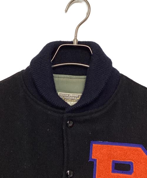 Flynntan（フランタン）Flynntan (フランタン) 襟付きスタジャン ブラック×グレー サイズ:40の古着・服飾アイテム