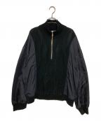 MAISON SPECIALメゾンスペシャル）の古着「切替ハーフジップニット」｜ブラック