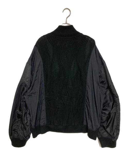 MAISON SPECIAL（メゾンスペシャル）MAISON SPECIAL (メゾンスペシャル) 切替ハーフジップニット ブラック サイズ:2の古着・服飾アイテム