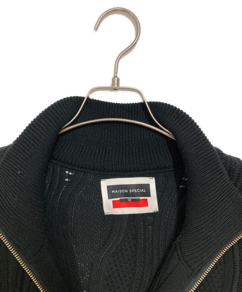MAISON SPECIAL（メゾンスペシャル）MAISON SPECIAL (メゾンスペシャル) 切替ハーフジップニット ブラック サイズ:2の古着・服飾アイテム