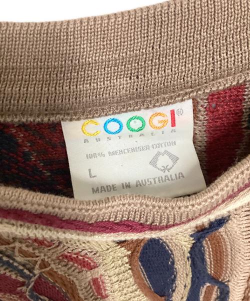 Coogi（クージー）Coogi (クージー) 3Dニット ブラウン×マルチカラー サイズ:Lの古着・服飾アイテム