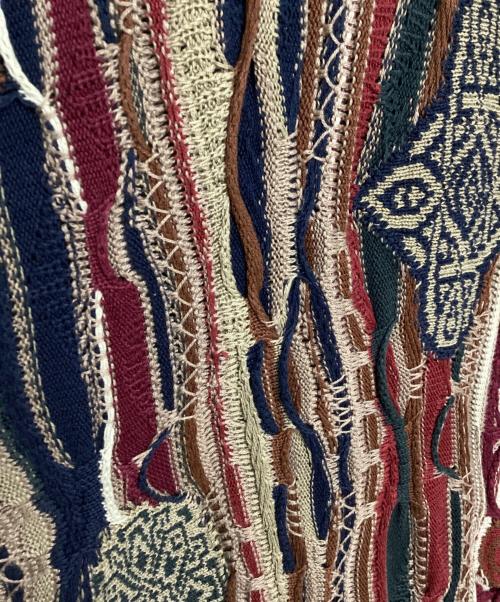 Coogi（クージー）Coogi (クージー) 3Dニット ブラウン×マルチカラー サイズ:Lの古着・服飾アイテム