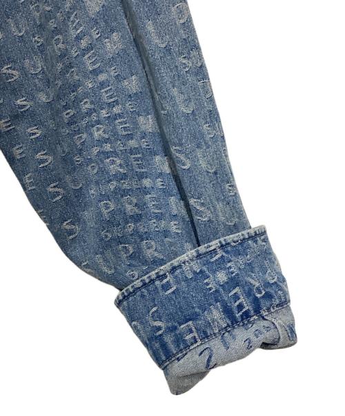 SUPREME（シュプリーム）SUPREME (シュプリーム) Warp Jacquard Logos Denim Shirt インディゴ サイズ:Lの古着・服飾アイテム