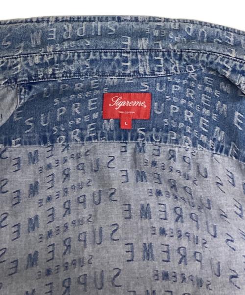 SUPREME（シュプリーム）SUPREME (シュプリーム) Warp Jacquard Logos Denim Shirt インディゴ サイズ:Lの古着・服飾アイテム