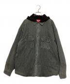 SUPREMEシュプリーム）の古着「Houndstooth Flannel Hooded Shirt」｜グレー×ブラック