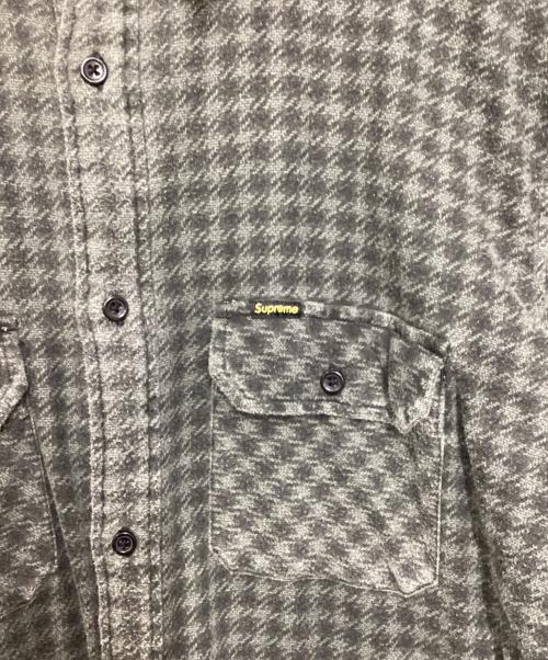SUPREME（シュプリーム）SUPREME (シュプリーム) Houndstooth Flannel Hooded Shirt グレー×ブラック サイズ:Lの古着・服飾アイテム