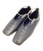 JIL SANDERジルサンダー）の古着「アンクルリングフラットバレエシューズ」｜ブラック