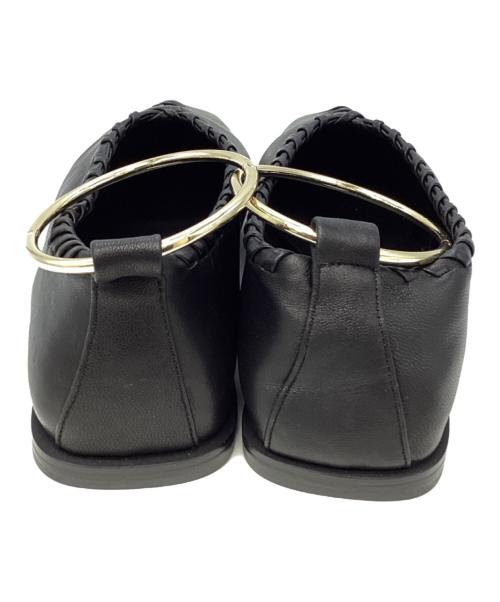 JIL SANDER（ジルサンダー）JIL SANDER (ジルサンダー) アンクルリングフラットバレエシューズ ブラック サイズ:38の古着・服飾アイテム