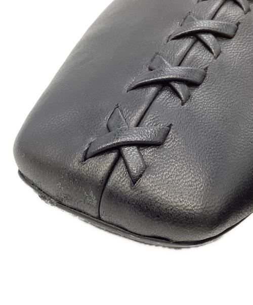 JIL SANDER（ジルサンダー）JIL SANDER (ジルサンダー) アンクルリングフラットバレエシューズ ブラック サイズ:38の古着・服飾アイテム