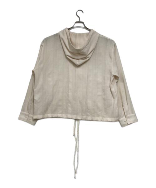 kooi（コーイ）kooi (コーイ) STRIPE LENO CLOTH HOODIE SHIRT ベージュ サイズ:1の古着・服飾アイテム