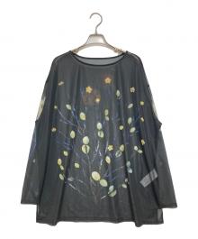 Ameri（アメリ）の古着「ILLUSTRATION PRINT SHEER TOP」｜ブラック