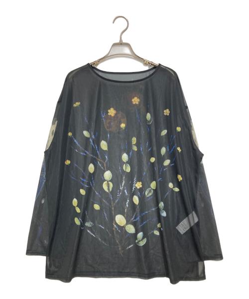 Ameri（アメリ）Ameri (アメリ) ILLUSTRATION PRINT SHEER TOP ブラック サイズ:freeの古着・服飾アイテム
