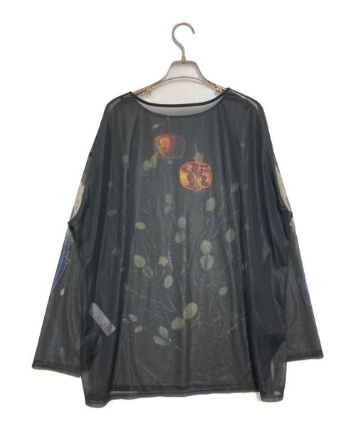 Ameri（アメリ）Ameri (アメリ) ILLUSTRATION PRINT SHEER TOP ブラック サイズ:freeの古着・服飾アイテム