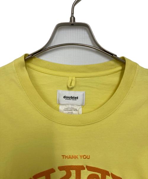 doublet（ダブレット）doublet (ダブレット) THANK YOU FRINGE EMBROIDERY T-SHIRT/サンキュー・フリンジ・エンブロイダリー・ティーシャツ イエロー サイズ:Lの古着・服飾アイテム