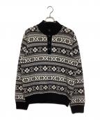 BROOKS BROTHERSブルックスブラザーズ）の古着「ノルディックハーフボタンセーター」｜ホワイト×ブラック