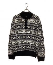 BROOKS BROTHERS（ブルックスブラザーズ）の古着「ノルディックハーフボタンセーター」｜ホワイト×ブラック