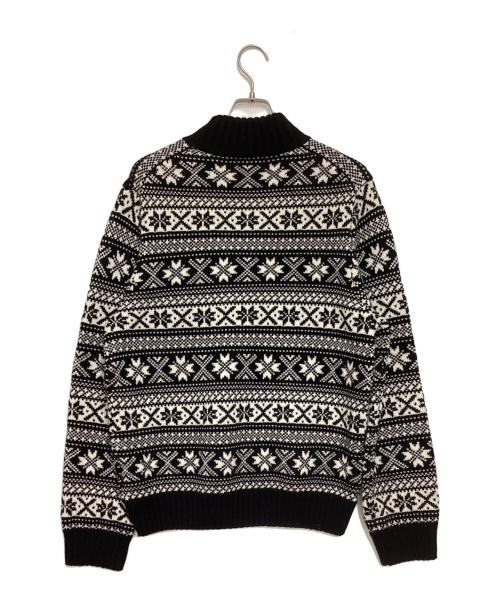 BROOKS BROTHERS（ブルックスブラザーズ）BROOKS BROTHERS (ブルックスブラザーズ) ノルディックハーフボタンセーター ホワイト×ブラック サイズ:Mの古着・服飾アイテム