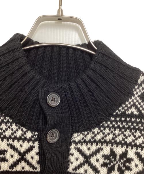 BROOKS BROTHERS（ブルックスブラザーズ）BROOKS BROTHERS (ブルックスブラザーズ) ノルディックハーフボタンセーター ホワイト×ブラック サイズ:Mの古着・服飾アイテム