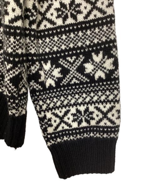 BROOKS BROTHERS（ブルックスブラザーズ）BROOKS BROTHERS (ブルックスブラザーズ) ノルディックハーフボタンセーター ホワイト×ブラック サイズ:Mの古着・服飾アイテム