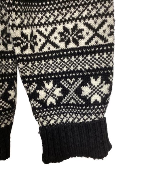 BROOKS BROTHERS（ブルックスブラザーズ）BROOKS BROTHERS (ブルックスブラザーズ) ノルディックハーフボタンセーター ホワイト×ブラック サイズ:Mの古着・服飾アイテム