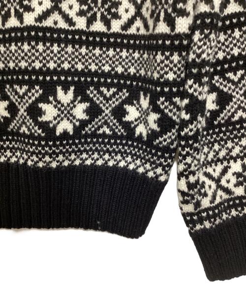 BROOKS BROTHERS（ブルックスブラザーズ）BROOKS BROTHERS (ブルックスブラザーズ) ノルディックハーフボタンセーター ホワイト×ブラック サイズ:Mの古着・服飾アイテム