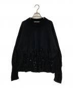 Palm Angelsパーム エンジェルス）の古着「ディストレストフレイムセーター」｜ブラック