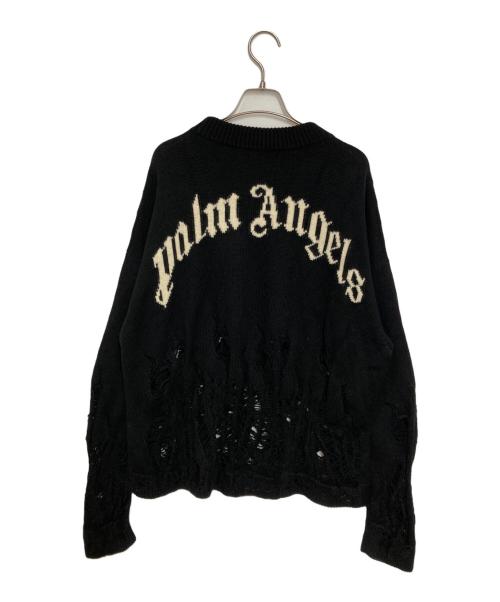 Palm Angels（パーム エンジェルス）Palm Angels (パーム エンジェルス) ディストレストフレイムセーター ブラック サイズ:Mの古着・服飾アイテム