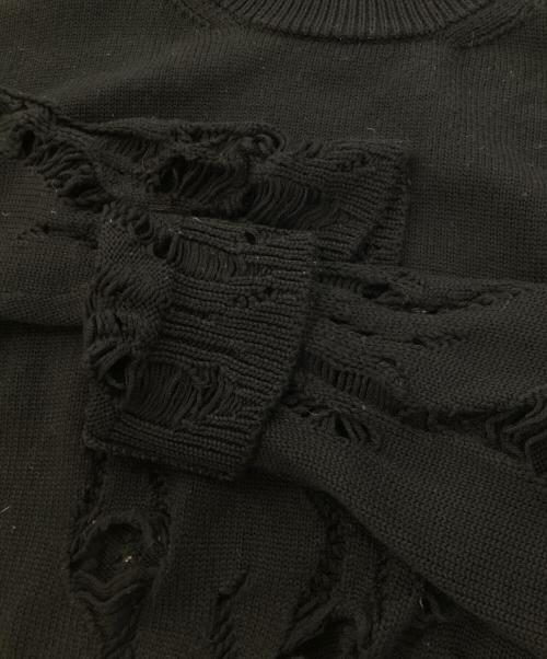 Palm Angels（パーム エンジェルス）Palm Angels (パーム エンジェルス) ディストレストフレイムセーター ブラック サイズ:Mの古着・服飾アイテム