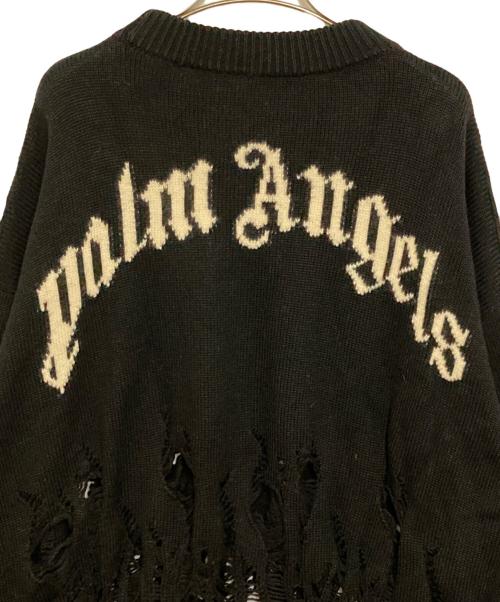 Palm Angels（パーム エンジェルス）Palm Angels (パーム エンジェルス) ディストレストフレイムセーター ブラック サイズ:Mの古着・服飾アイテム